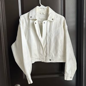 White Denim Bomber Jacket